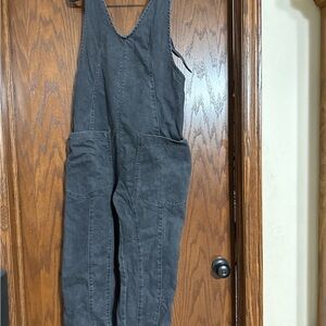We The Free Charcoal Denim Overalls